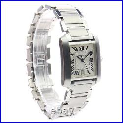Cartier Tank Française 2302 White Dial Stainless Steel