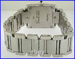 Cartier Tank Francaise 2384 20mm Stainless Steel Quartz Ladies Watch Authentic