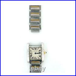 Cartier Tank Francaise 2384 2-tone Gold+s. S. Ladies Watch As Is Parts/repairs