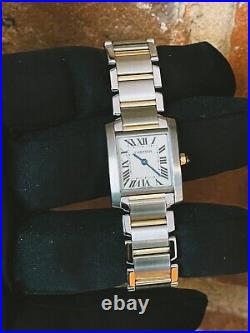 Cartier Tank Francaise 2384 Ladies Watch Bi-Metal 20mm x 25mm Serviced Polished