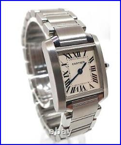 Cartier Tank Francaise 2384 Stainless Steel & Grey 20mm Case /16.5cm Strap Watch