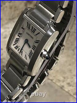 Cartier Tank Francaise 2384 Stainless Steel Quartz 20mm Women's Watch withB&P
