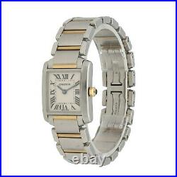 Cartier Tank Francaise 2384 Steel & Gold Cream 20.5mm Case / 16cm Strap Watch