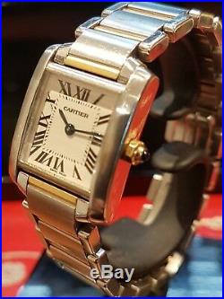 Cartier Tank Francaise 2384 Two Tone 18K Yellow Gold /Stainless Steel