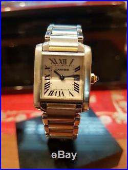 Cartier Tank Francaise 2384 Two Tone 18K Yellow Gold /Stainless Steel