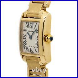 Cartier Tank Francaise 2385 W50002N2 18K Yellow Gold Ladies Quartz Watch 20mm