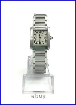 Cartier Tank Francaise 2465 Ladies Medium 25mm Stainless Steel Quartz Watch
