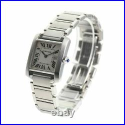 Cartier Tank Francaise 2465 Steel Watch 25mm Case Ivory Dial / 19cm Strap