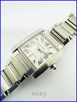 Cartier Tank Francaise Automatic Date Large 28mmX30mm Stainless Steel Ref. 2302