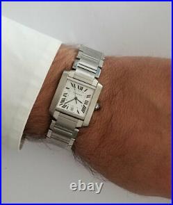 Cartier Tank Francaise Automatic Date Stainless Steel Watch Ref2302