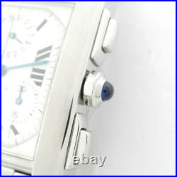 Cartier Tank Francaise Chrono Reflex Wrist Watch W51001Q3 Quartz White SS used