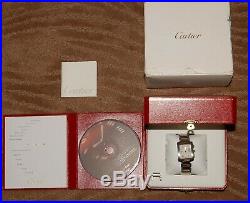 Cartier Tank Francaise Chronoflex 2303 18k Gold and SS Quartz Mens Watch withBox