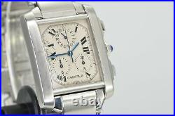 Cartier Tank Francaise Chronoflex Chronograph Steel Quartz Watch 2303