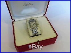 Cartier Tank Francaise Chronoflex S/Steel Unisex Watch W51001Q3, Box and Papers
