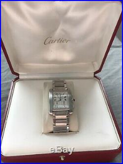 Cartier Tank Francaise Chronoflex White Dial Quartz Watch ref 2303 With Box