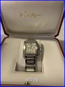 Cartier Tank Francaise Chronograph/Chronoflex (Ref 2303). Box And Papers
