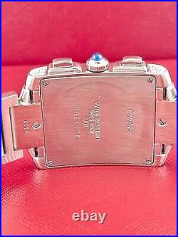 Cartier Tank Francaise Chronograph Custom Iced Out 7ct Genuine Diamonds Ref 2303