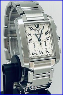 Cartier Tank Francaise Chronograph. Ref 2653 Large Size. Serviced. Warranty