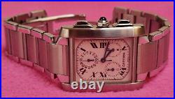 Cartier Tank Francaise Chronograph Stainless Steel 2303 Excellent condition