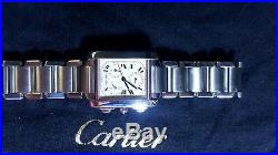 Cartier Tank Francaise Chronoreflex Stainless Steel Bracelet Quartz Watch #2303
