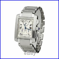 Cartier Tank Francaise Chronoreflex Stainless Steel Watch 2303 Or W51001q3 W6004