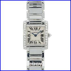 Cartier Tank Francaise Diamond Set Case Stainless Steel Ladies Watch 2300