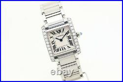Cartier Tank Francaise Diamond Set Ladies Steel Bracelet Watch, Ref, 2300