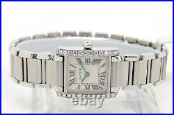Cartier Tank Francaise Diamond Set Ladies Steel Bracelet Watch, Ref, 2384