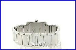 Cartier Tank Francaise Diamond Set Midsize Steel Watch, Ref, 2465 Box Papers
