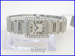 Cartier Tank Francaise Diamond Set, Steel Ladies Bracelet Watch, Ref, 2384