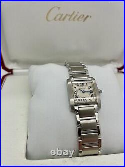 Cartier Tank Francaise Ladies 20 X 25 mm Steel Bracelet Watch, Ref, 2300