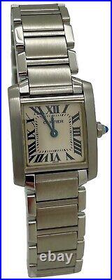 Cartier Tank Francaise Ladies 20 X 25 mm Steel Bracelet Watch, Ref, 2300