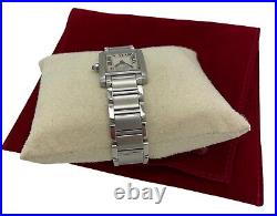 Cartier Tank Francaise Ladies 20 X 25 mm Steel Bracelet Watch, Ref, 2300