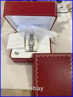 Cartier Tank Francaise Ladies 20mm Ref. 2384 Stainless Steel Watch, Box & Papers