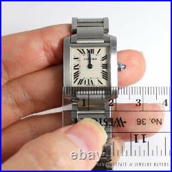 Cartier Tank Francaise Ladies Ref 2384 Stainless Steel Wrist Watch
