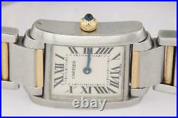 Cartier Tank Francaise Ladies Stainless Steel & Gold Ref 2384 Quartz Watch