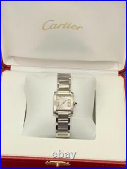 Cartier Tank Francaise Ladies Stainless Steel Ref-2384 Quartz White Dial 20mm