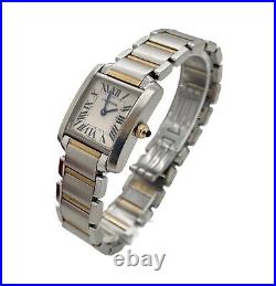 Cartier Tank Francaise Ladies Steel & Gold with Box & Papers