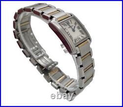 Cartier Tank Francaise Ladies Steel & Gold with Box & Papers