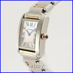 Cartier Tank Française Ladies Steel & Pink Gold with MOP Dial with Box & Papers