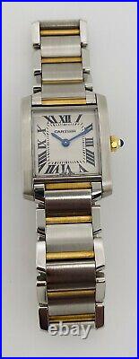Cartier Tank Francaise Ladies Two Tone 18kt Yellow Gold & Steel W51007Q4 2384