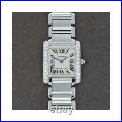 Cartier Tank Francaise Ladies Watch Steel Diamond Set 2384 Papers RW0421