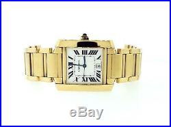 Cartier Tank Francaise Large 18k Yellow Gold Ref. W50001R2 Automatic Date Watch