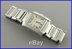 Cartier Tank Francaise MID Size Stainless Steel Date Watch