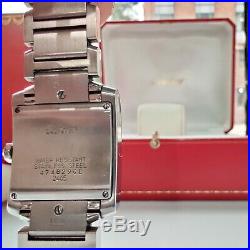 Cartier Tank Francaise Medium Unisex Quartz Date Watch Steel Bracelet 474829CE