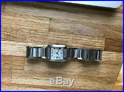 Cartier Tank Francaise Midsize 2465 Stainless Steel boxed and purchase proof