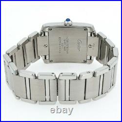 Cartier Tank Francaise Midsize 25x30mm Stainless Steel Quartz Watch Ref 2301