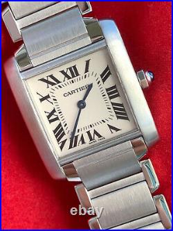 Cartier Tank Francaise Midsize Watch 25mm Stainless Steel Quartz Watch Ref 2301