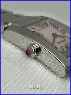 Cartier Tank Francaise Pink Mother of Pearl Dial Quartz Quartz Ladies Watch 2384