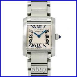 Cartier Tank Francaise SM W51008Q3 Quartz White Dial Ladies Watch 90122115